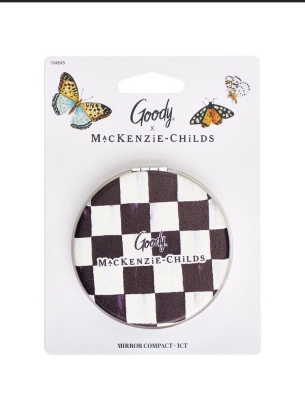 MacKenzie-Childs x Goody Checkered double sided compact mirror - Picture 3 of 3